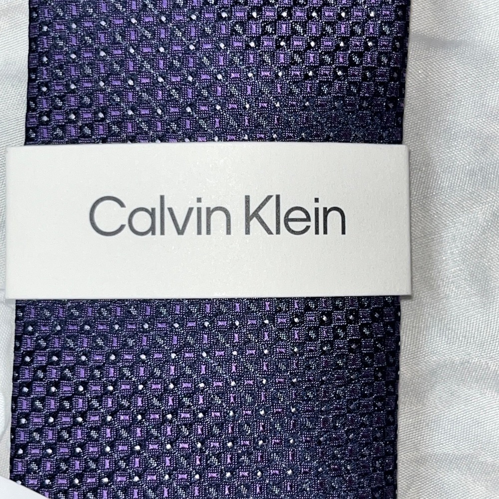 Calvin‎ Klein Mens Purpe/Blue Micro dot Tie Blend Formal Dress NWT  MSRP $69.50 - Picture 4 of 8